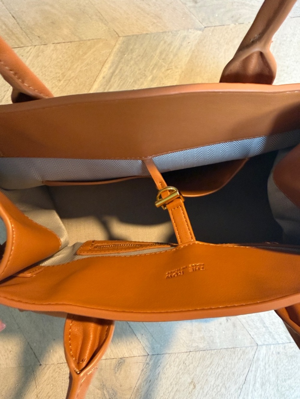 Leather Handbag in Camel / Tan NWOT - Picture 7 of 11